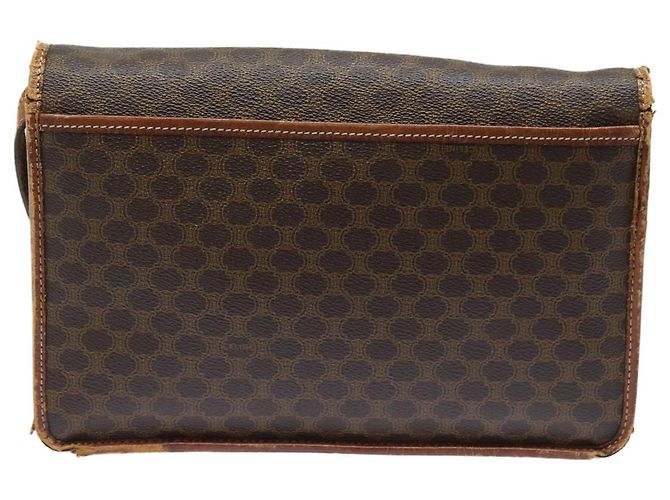 Céline Borsa a spalla in tela Macadam CELINE in pelle PVC marrone Auth mr393 - vista 2