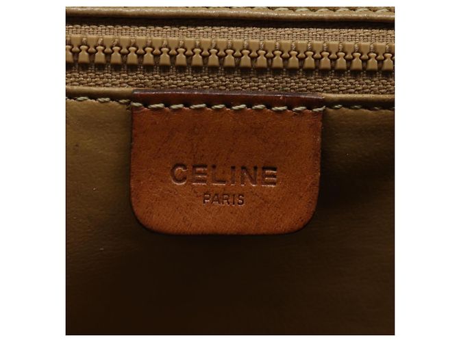 Céline Borsa a spalla in tela Macadam CELINE in pelle PVC marrone Auth mr393 - vista 20