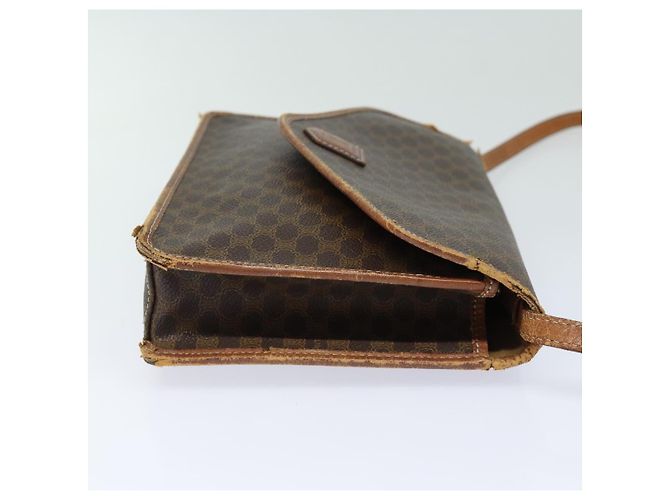 Céline Borsa a spalla in tela Macadam CELINE in pelle PVC marrone Auth mr393 - vista 3