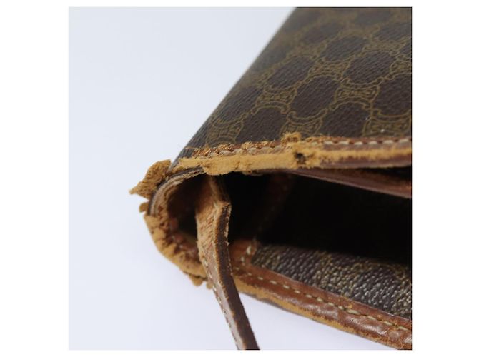Céline Borsa a spalla in tela Macadam CELINE in pelle PVC marrone Auth mr393 - vista 6