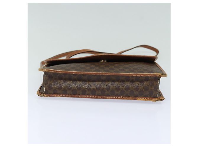 Céline Borsa a spalla in tela Macadam CELINE in pelle PVC marrone Auth mr393 - vista 7