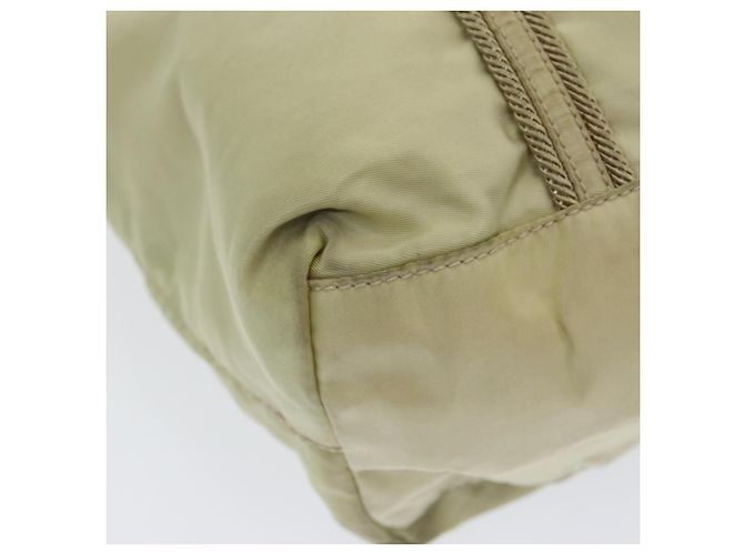 PRADA Borsa a Mano Nylon Argento Beige Auth 85481 - vista 14