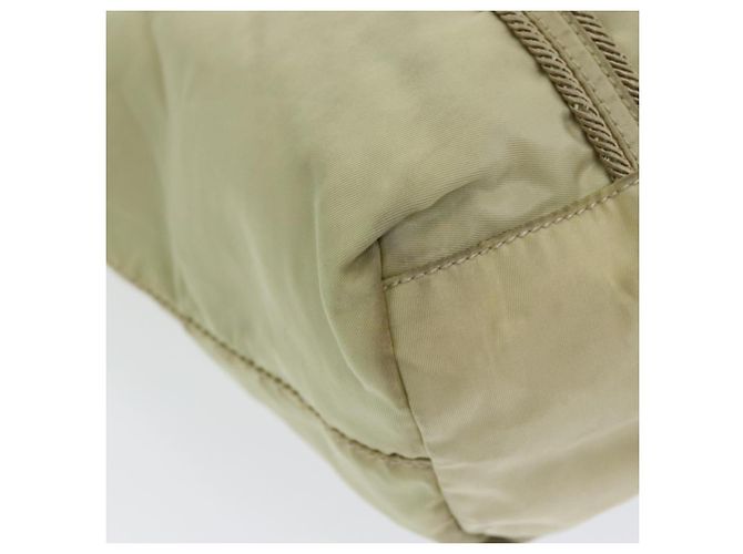 PRADA Borsa a Mano Nylon Argento Beige Auth 85481 - vista 16