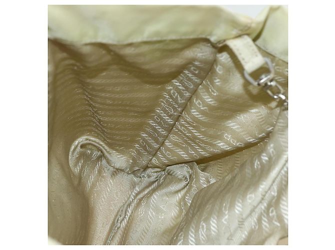 PRADA Borsa a Mano Nylon Argento Beige Auth 85481 - vista 18