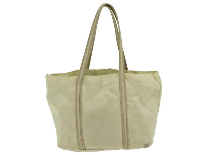 PRADA Borsa a Mano Nylon Argento Beige Auth 85481 - vista 2