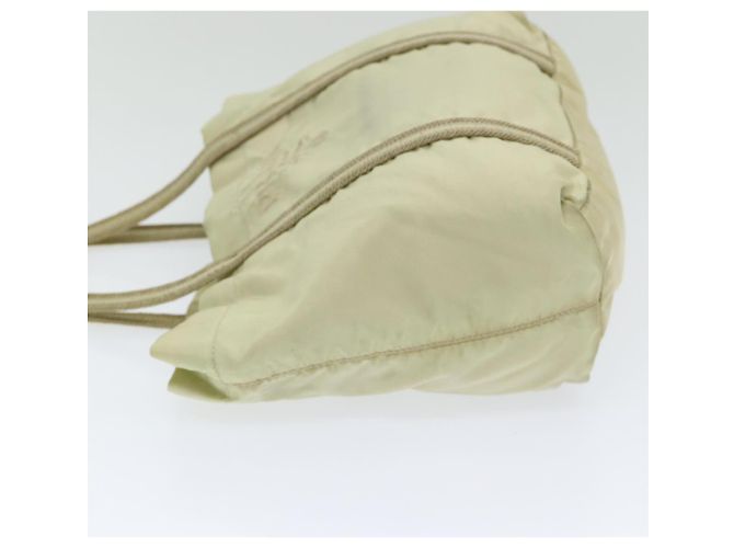 PRADA Borsa a Mano Nylon Argento Beige Auth 85481 - vista 4