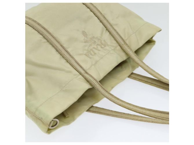 PRADA Borsa a Mano Nylon Argento Beige Auth 85481 - vista 6