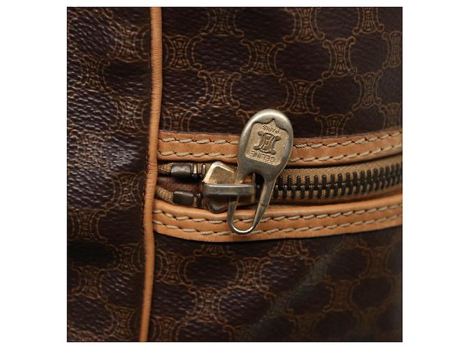 Céline Borsa Boston in tela Macadam CELINE in pelle PVC marrone Auth mr364 - vista 19