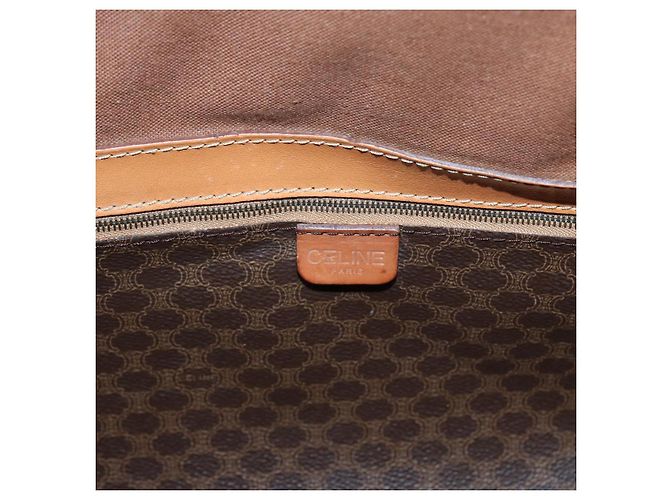 Céline Borsa Boston in tela Macadam CELINE in pelle PVC marrone Auth mr364 - vista 21