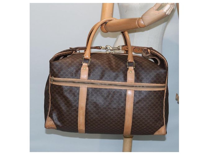Céline Borsa Boston in tela Macadam CELINE in pelle PVC marrone Auth mr364 - vista 27