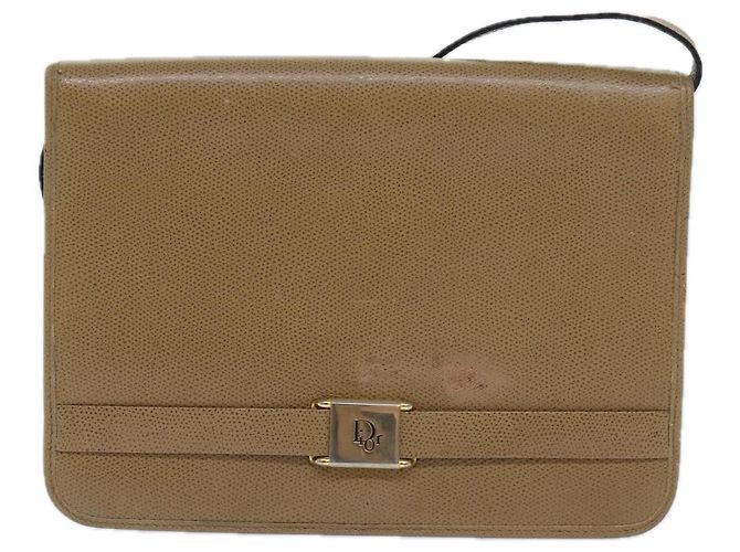 Borsa a spalla Christian Dior in pelle beige Auth ar12309 - vista 13