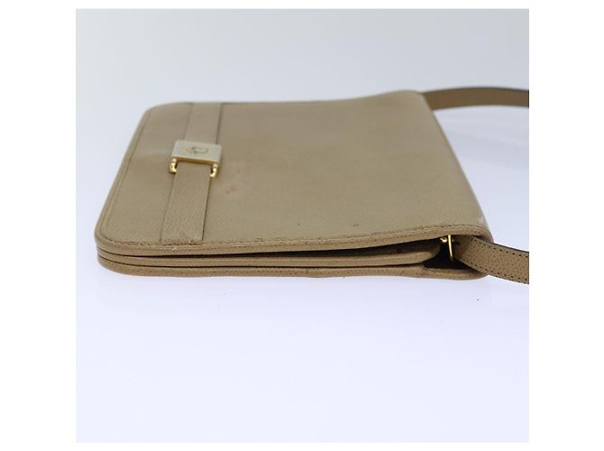 Borsa a spalla Christian Dior in pelle beige Auth ar12309 - vista 4