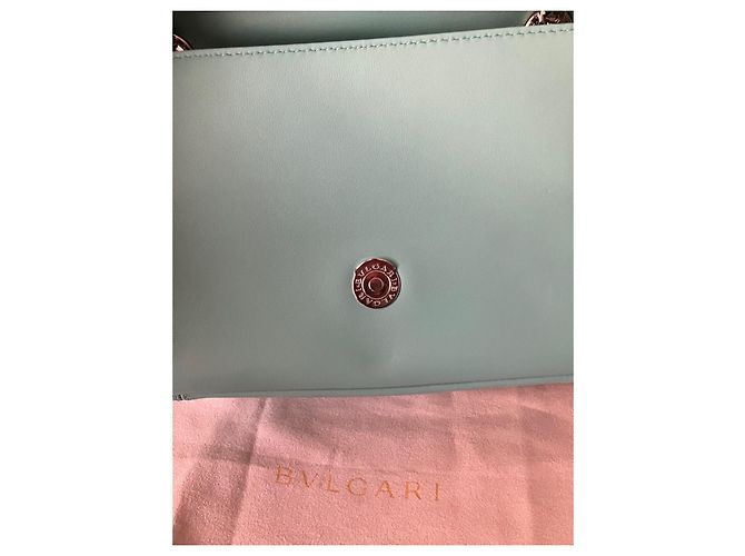 Borsa a mano Bulgari Cabochon in pelle di vitello blu - vista 9