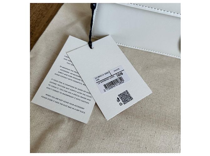 Borsa Jacquemus Le Bambino Long in Pelle Bianca Bianco D'oro - vista 11