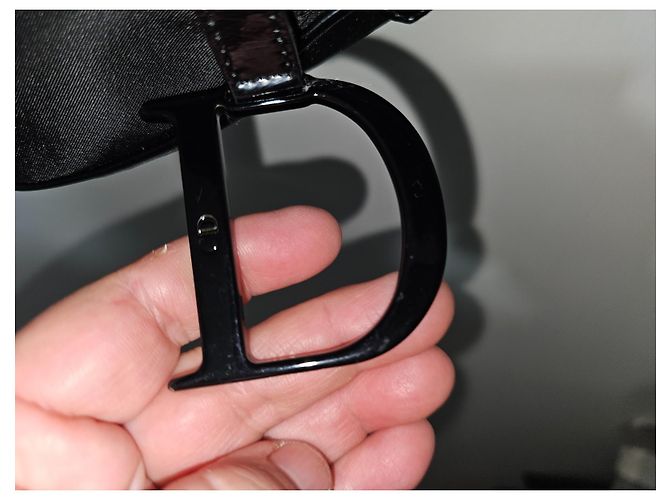 Borsa Christian Dior Galliano Saddle in seta nera Nero - vista 7