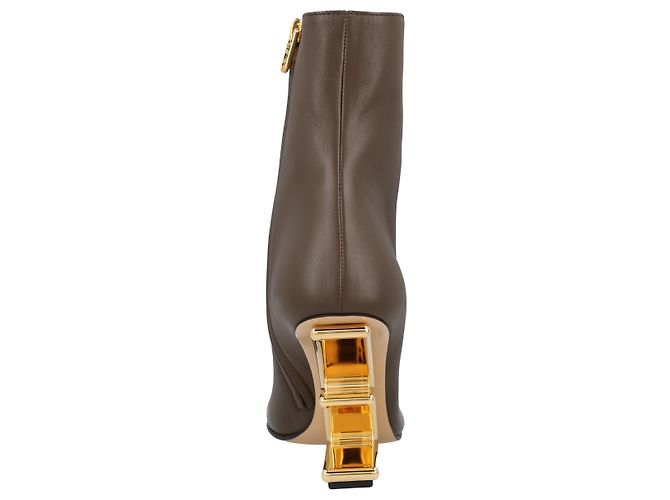 Fendi Primeras botas de tobillo con tacón Castaño - vista 3