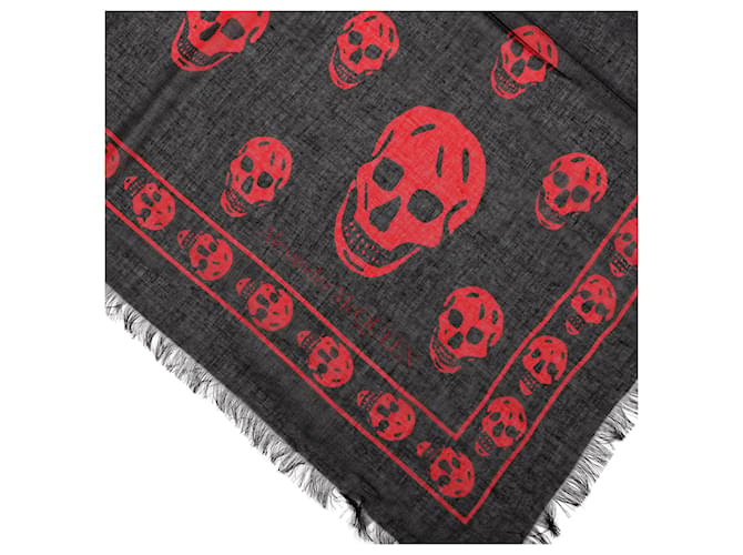 Alexander Mcqueen Seidenschal Skull Schwarz - Ansicht 2