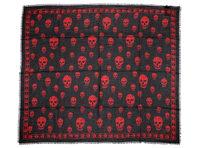 Alexander Mcqueen Seidenschal Skull Schwarz - Ansicht 3