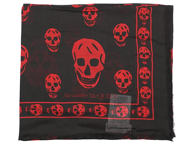 Alexander Mcqueen Seidenschal Skull Schwarz - Ansicht 4