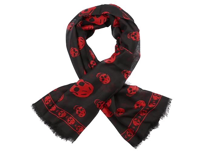 Alexander Mcqueen Seidenschal Skull Schwarz - Ansicht 5