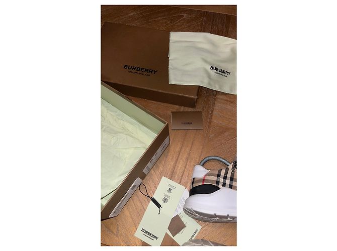 Sneakers Burberry New Regis Marrone Beige Cotone - vista 10