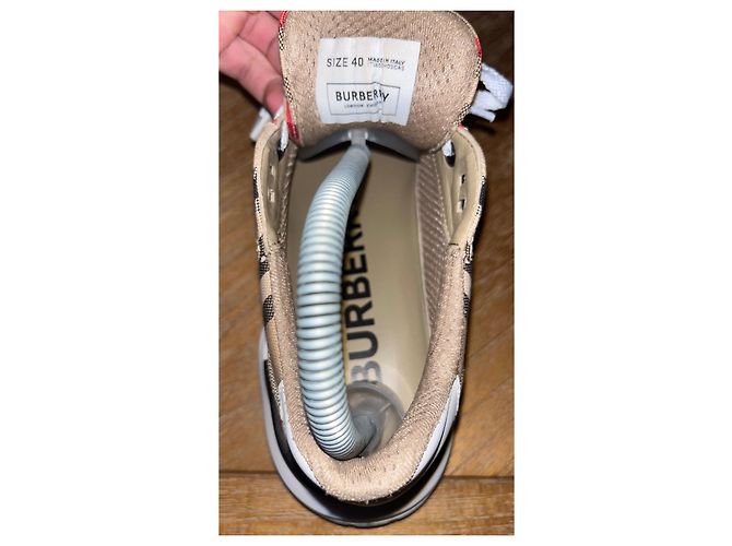 Sneakers Burberry New Regis Marrone Beige Cotone - vista 5