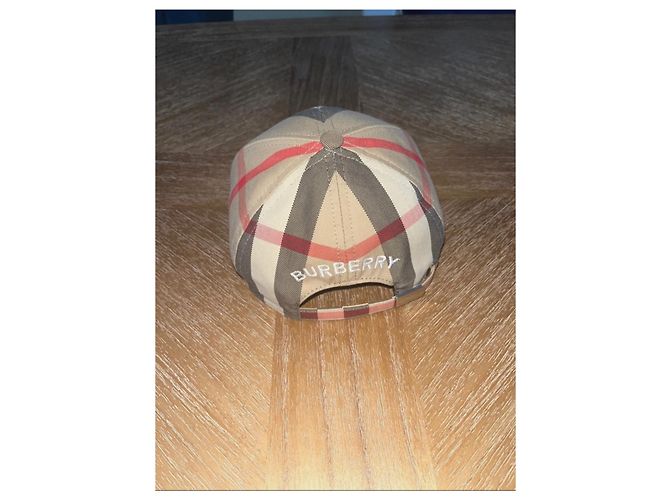 Berretto Burberry in cotone marrone nero beige - vista 4