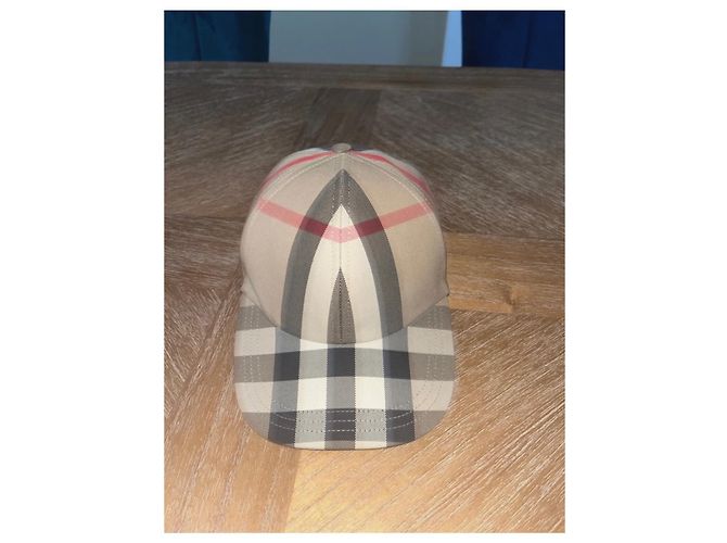 Berretto Burberry in cotone marrone nero beige - vista 5