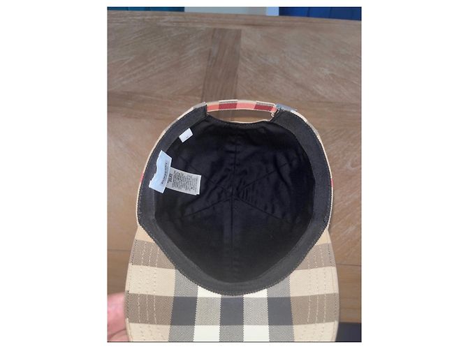 Berretto Burberry in cotone marrone nero beige - vista 6