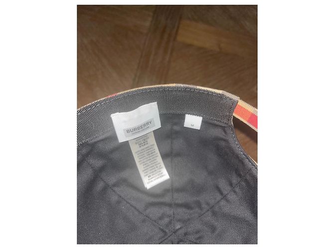 Berretto Burberry in cotone marrone nero beige - vista 7