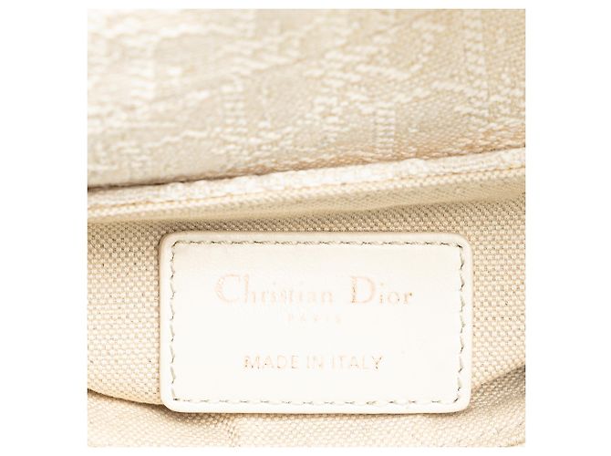 Dior White Mini Oblique Bestickte Canvas Saddle Bag Weiß - Ansicht 6