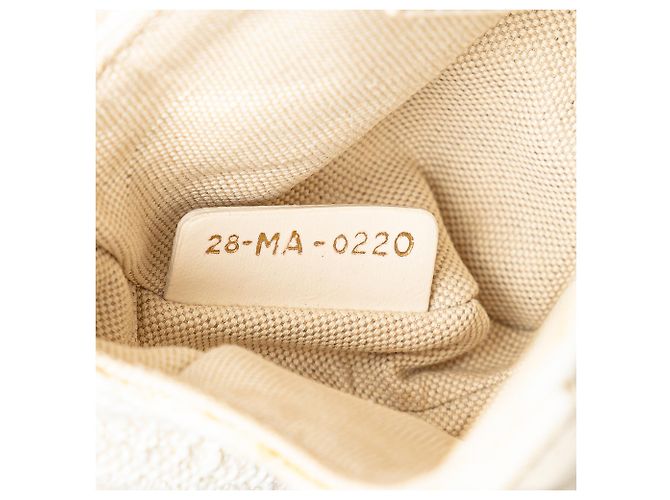 Dior White Mini Oblique Bestickte Canvas Saddle Bag Weiß - Ansicht 7