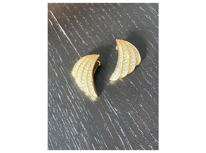 Orecchini Christian Dior in oro placcato con cristalli D'oro - vista 10