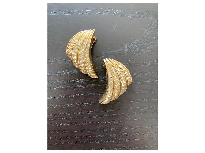 Orecchini Christian Dior in oro placcato con cristalli D'oro - vista 2