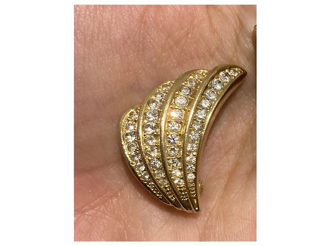 Orecchini Christian Dior in oro placcato con cristalli D'oro - vista 8