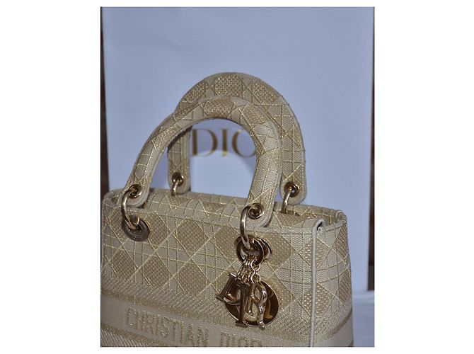 Borsa Christian Dior Lady Dior D-Lite Beige - vista 10