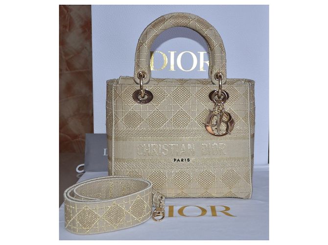 Borsa Christian Dior Lady Dior D-Lite Beige - vista 2