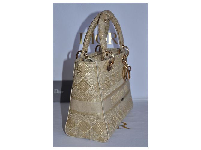 Borsa Christian Dior Lady Dior D-Lite Beige - vista 3