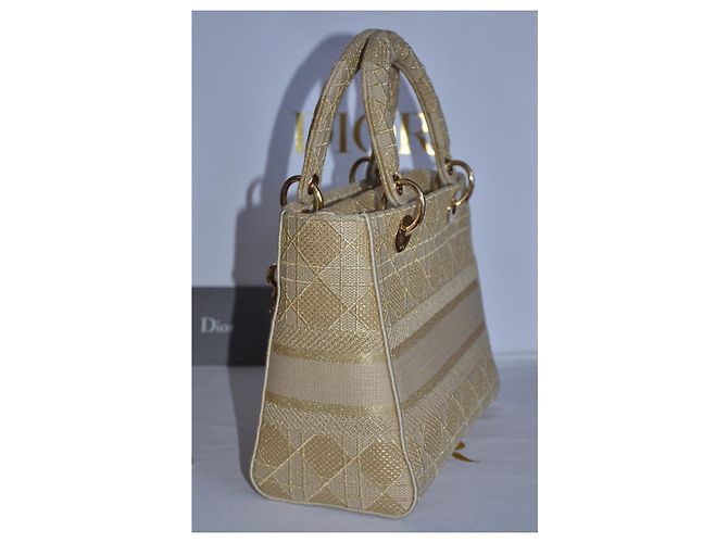 Borsa Christian Dior Lady Dior D-Lite Beige - vista 4