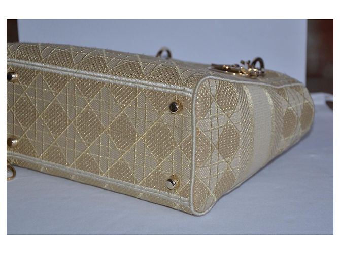 Borsa Christian Dior Lady Dior D-Lite Beige - vista 7