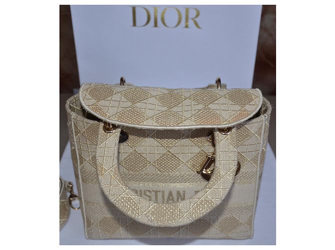 Borsa Christian Dior Lady Dior D-Lite Beige - vista 8