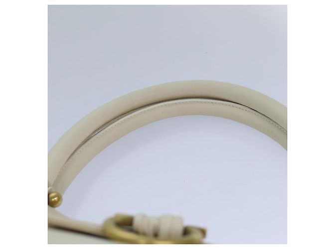 Borsa a spalla Gancini in pelle bianca e oro Auth 85534 di Salvatore Ferragamo Bianco D'oro - vista 14
