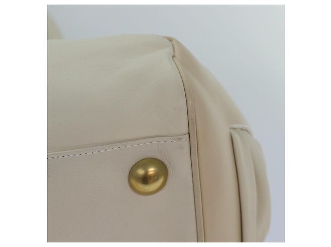 Borsa a spalla Gancini in pelle bianca e oro Auth 85534 di Salvatore Ferragamo Bianco D'oro - vista 15