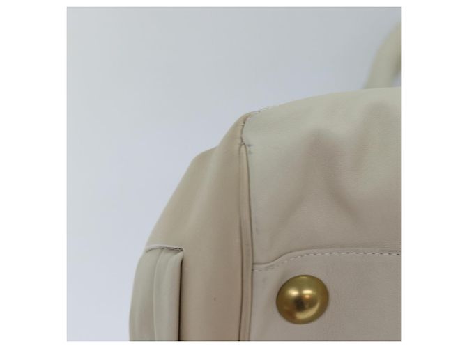 Borsa a spalla Gancini in pelle bianca e oro Auth 85534 di Salvatore Ferragamo Bianco D'oro - vista 16