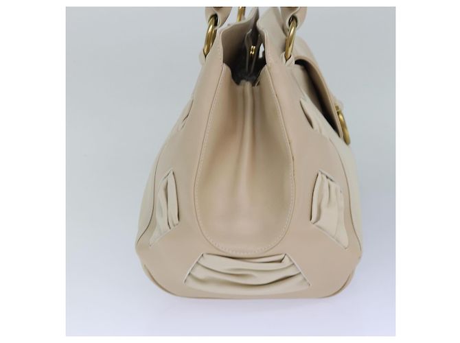 Borsa a spalla Gancini in pelle bianca e oro Auth 85534 di Salvatore Ferragamo Bianco D'oro - vista 3