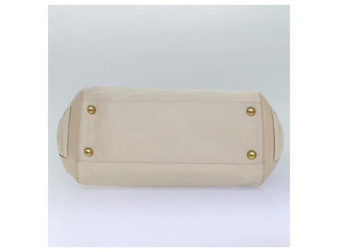 Borsa a spalla Gancini in pelle bianca e oro Auth 85534 di Salvatore Ferragamo Bianco D'oro - vista 5