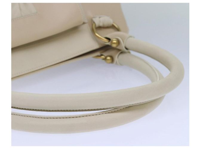 Borsa a spalla Gancini in pelle bianca e oro Auth 85534 di Salvatore Ferragamo Bianco D'oro - vista 7