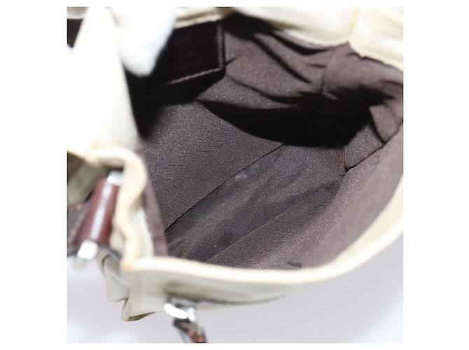 Bolsa de ombro em canvas FENDI bege Auth fm3657 - vista 11