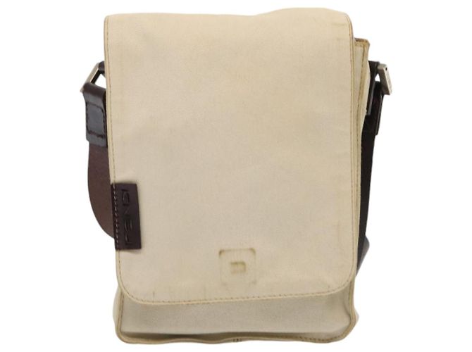 Bolsa de ombro em canvas FENDI bege Auth fm3657 - vista 13