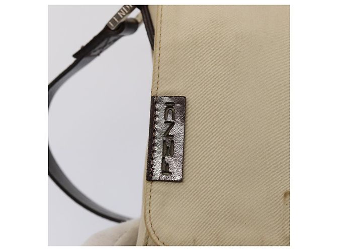 Bolsa de ombro em canvas FENDI bege Auth fm3657 - vista 19